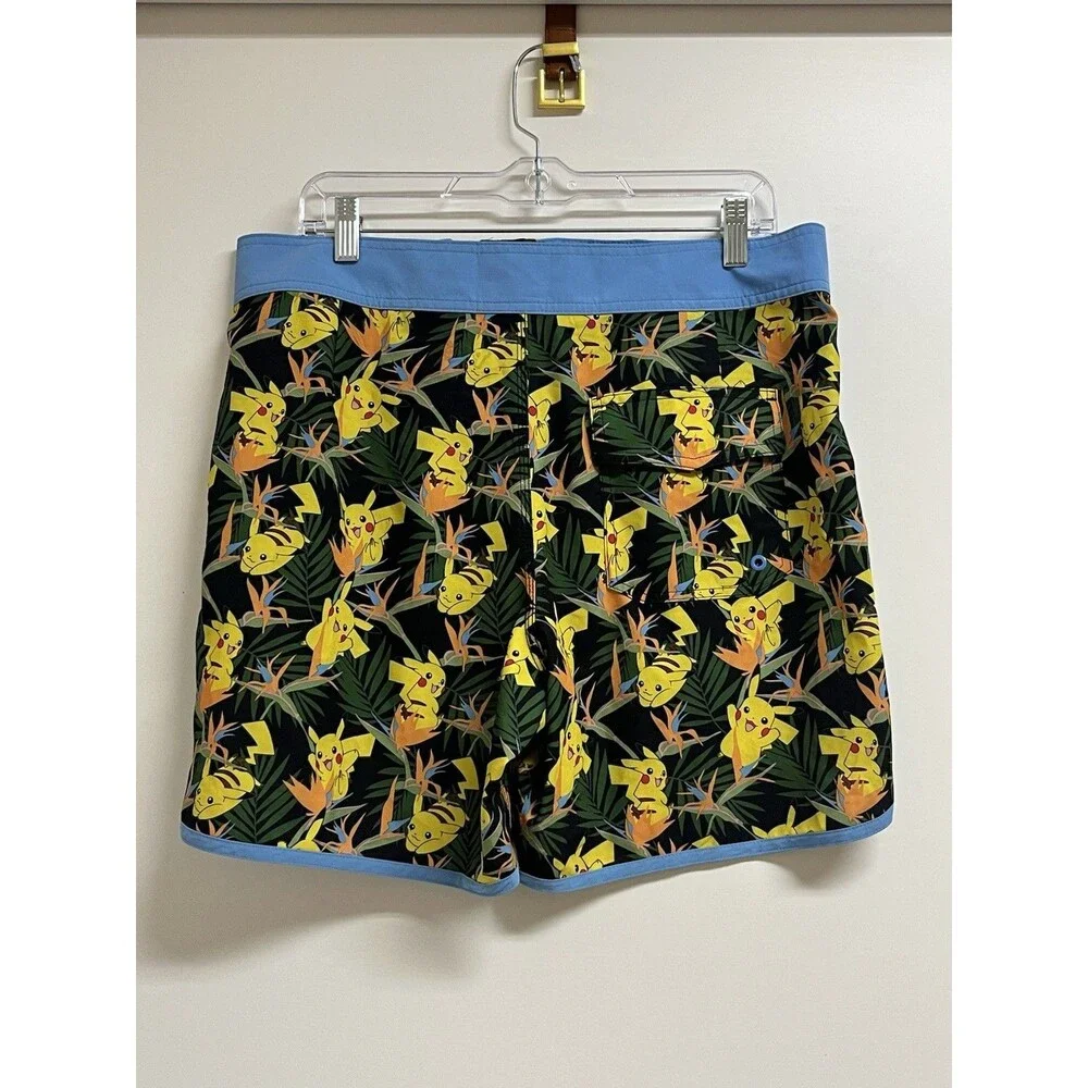 Hot Topic Pokémon Pikachu Tropical Print Board Shorts Swim Trunks Men's M
